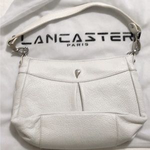 Stylish designer white leather shoulder purse